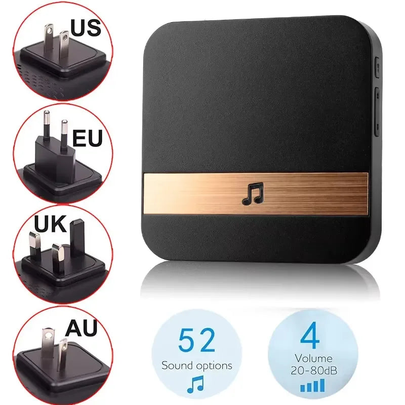 Video Doorbell: Smart Wireless WiFi Door Bell Ring for Home Security, Long Distance Plug-in Doorbell with Video Doorphone
