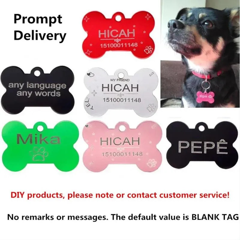 2PCS/LOT Personalized Small Dog Cat ID Tag Name Collar Tags For Kitten Puppy Pet Dog ID Tag Aluminium Pet Products Supplies