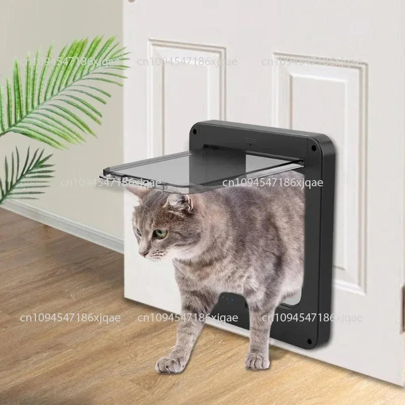 Smart Silent Electric Pet Door for Cats and Dogs Free Passage with Chip Recognition Suitable for Glass, Iron, and Wooden Doors