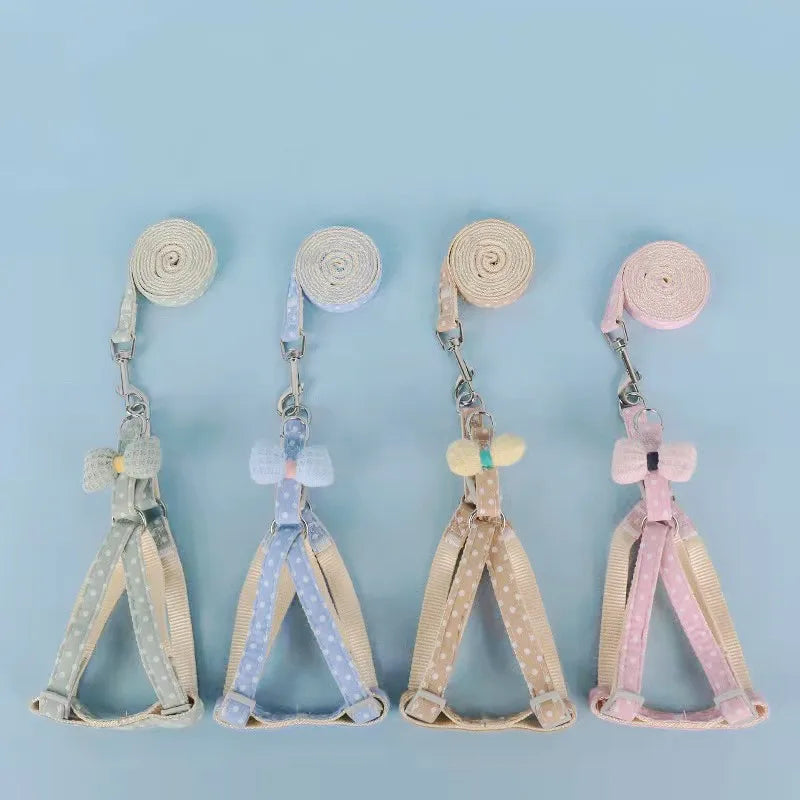 Dog Harness for Samll Medium Large Dogs Fashion Bow Puppy Harness Outdoor Walking Rope Pet Cat Harness Chihuahua Pet Supplies