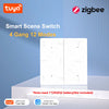 Tuya Zigbee Smart Scene Switch 12 Scenes 4 Gang Wireless Switch Push Button Controller Smart Home Automation Scenario Switch