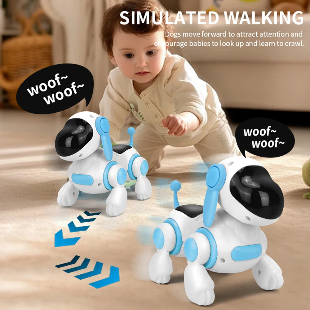 Smart Interactive Robotic Dog,Simulated Walking, Light, Sound, Music, Children's Educational Crawling, Singing And Interactive f