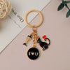 Mini Heart Balloon Cat Keychain Lovely Enamel Kitten Keyring For Women Men Handbag Decor Jewelry Car Keys Accessories Gift