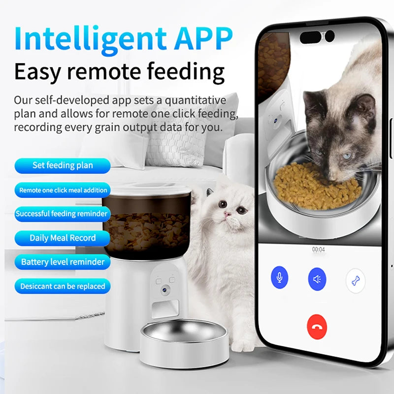 3L New WiFi Smart Video Style Smart Automatic for Cats Dogs Smart Pet Feeder With Camera Pet Timed Automatic Food Dispenser