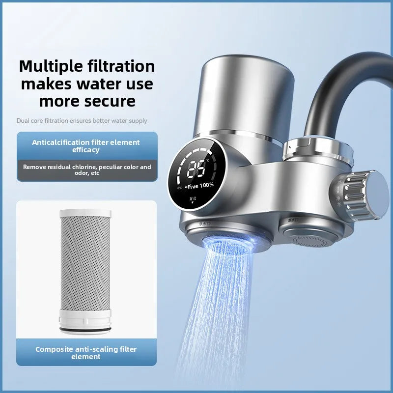 Smart Faucet Water Filter - Removable Ceramic Filter for Pure Drinking Water, Anti-Scale Home Water Purifier for Kitchen & Bathr
