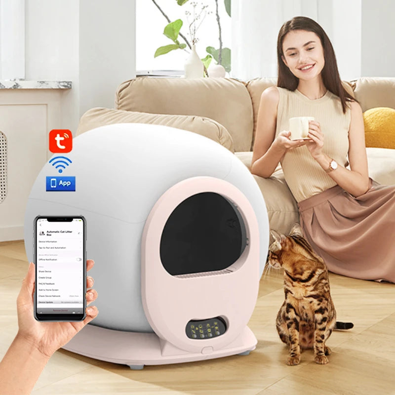 Smart Litter Box Pets Cat Large Capacity APP Control Deodorizing Fully Enclosed Smart Cat Toilet Cleaning Accessories Products