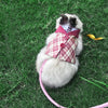 Preppy Style Pet Rabbit Harness and Leash Set for Rabbits Bunnies Small Animals Outdoor Walking Supplies Bunny Vest Clothing