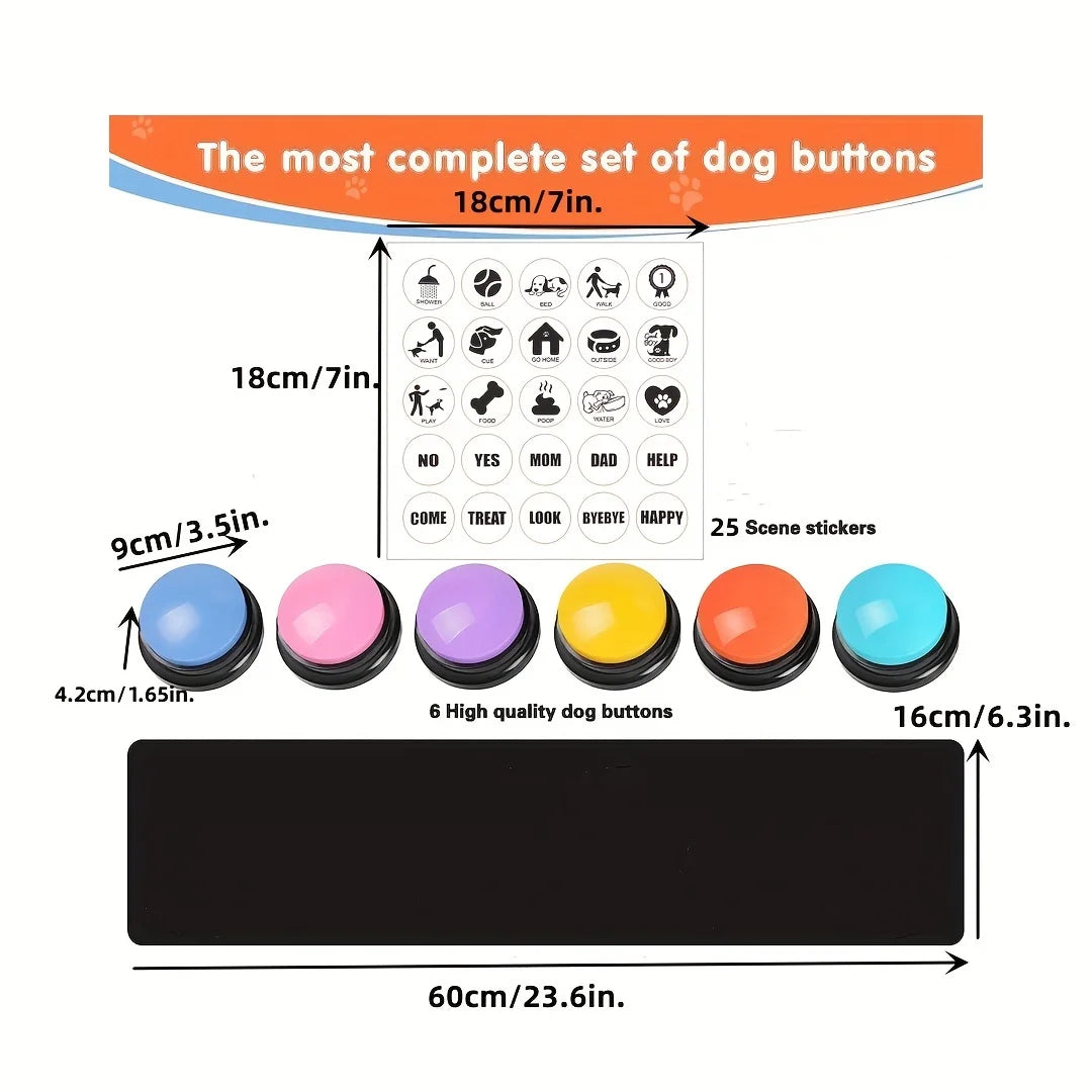 Pet Communication Button Dog Talking Interactive Training Sound Button, Recording Sound Maker, Squeeze Box, Christmas Set