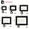 LED Floodlights With Motion Sensor Waterproof Outdoor Led Spotlight Garden Garage Street Wall Lamp 220V 100W 50W 30W 20W 10W