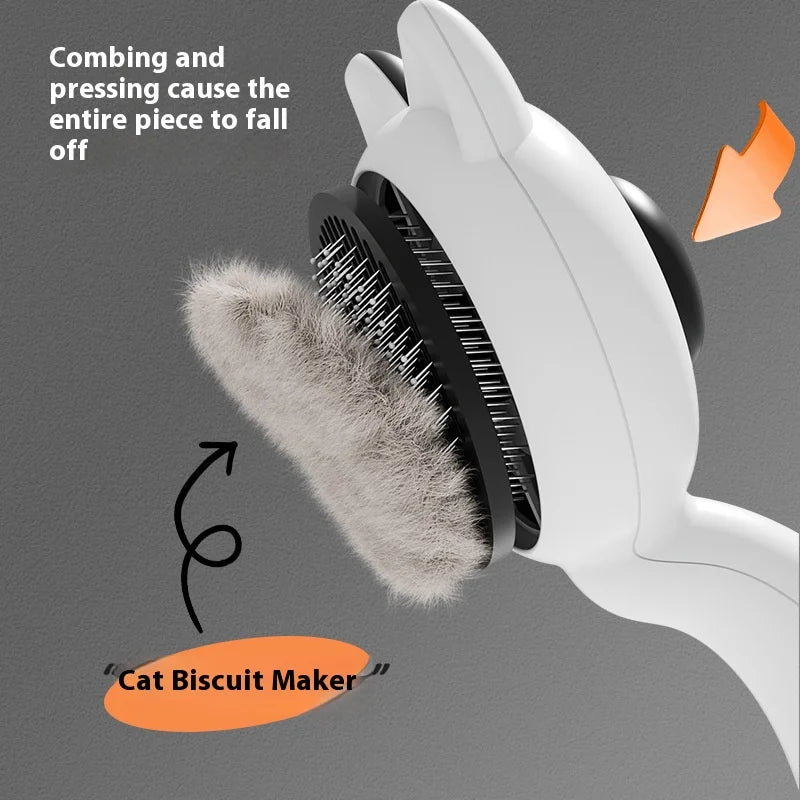 Self Cleaning Cat Brush Pet Grooming Tool Removes Loose Fur Magic Deshedding Comb for Cats Massage Slicker Brush Easy to Clean