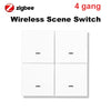 ZigBee Smart Scene Switch 4 Gang 12 Modes Smart Home Push Button Remote Controller Automation Scenario For Tuya Smart Devices