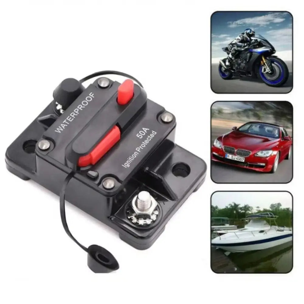 Secure Waterproof Manual Reset Device Stable Performance Dual Battery DC Circuit Breaker Bakelite Black Circuit Breaker Marine