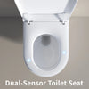 Wall-Mounted Smart Toilet with Sensor Heating Remote Control and Automatic Flush Elongated Bowl Seat on Leaving Seat
