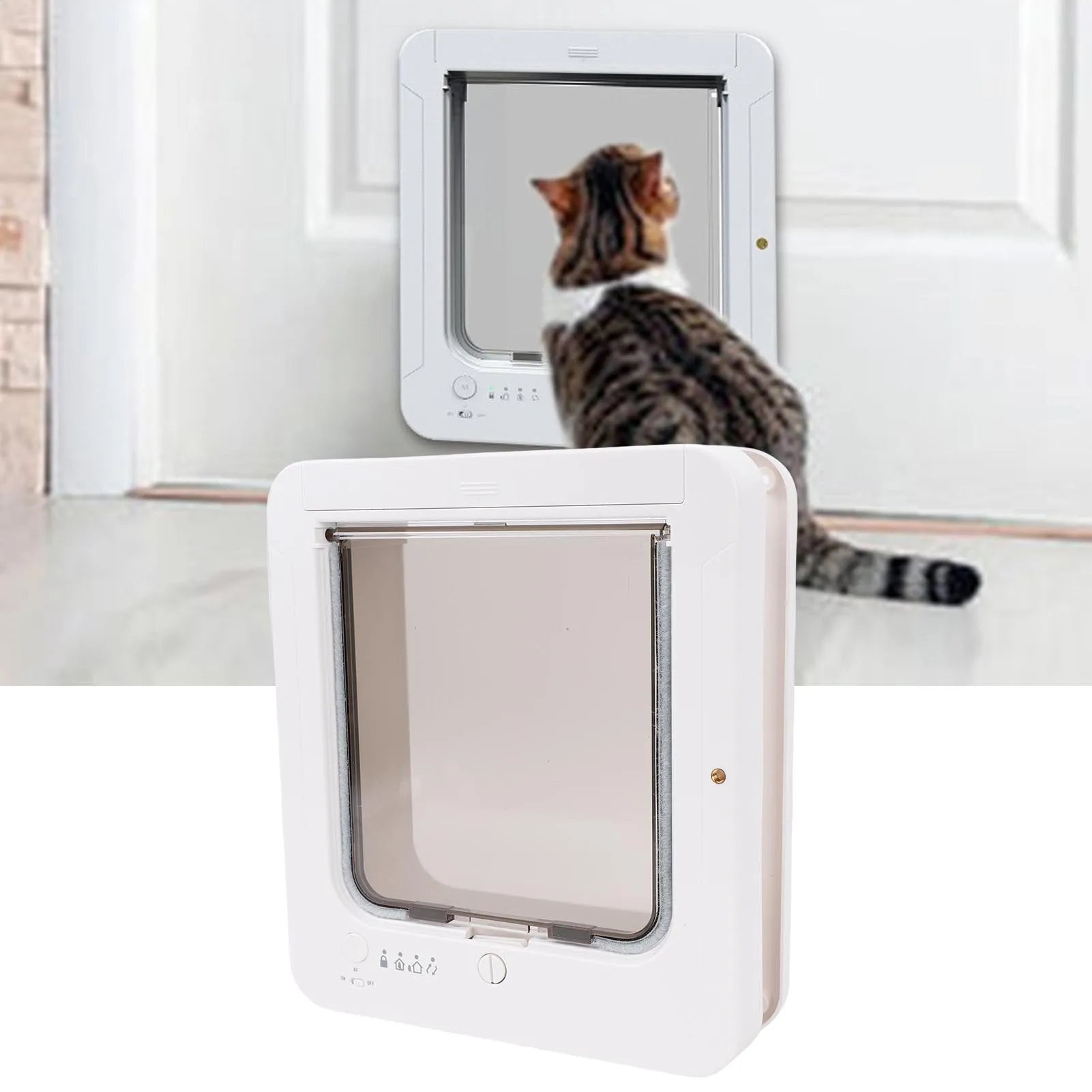 Collar Cat Door Smart Cat Door Automatic Sensing with Collar Activated Easy Installation Pet Door for Home Smart Cat Door