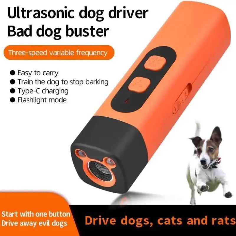 Anti Bark Device for Dogs with Torch LED Flashlight Ultrasonic Dog Repeller Barking Devices Stop Bad Behavior Dog Trainers Tool