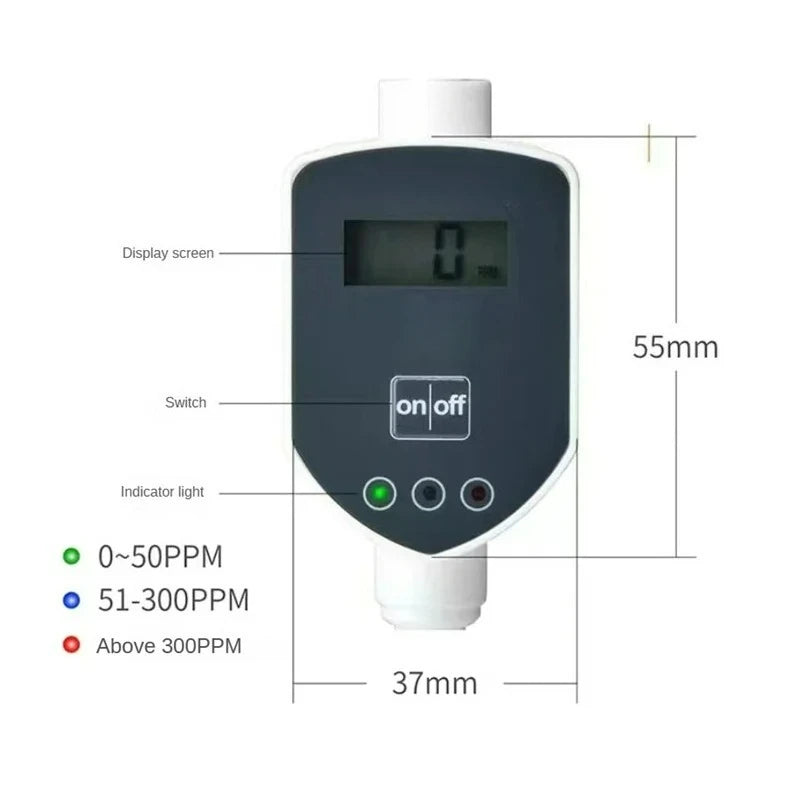 In-Line Aquarium Fish Tank TDS Water Quality Monitor Embedded Test Pure RO Machine Water Quality