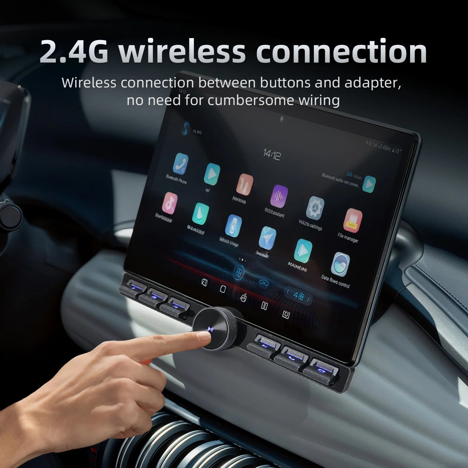 Smart Steering Wheel Controller Wirelss Control Button 7 Keys Intelligent Party Control Adjust Volume LED Button Music Player