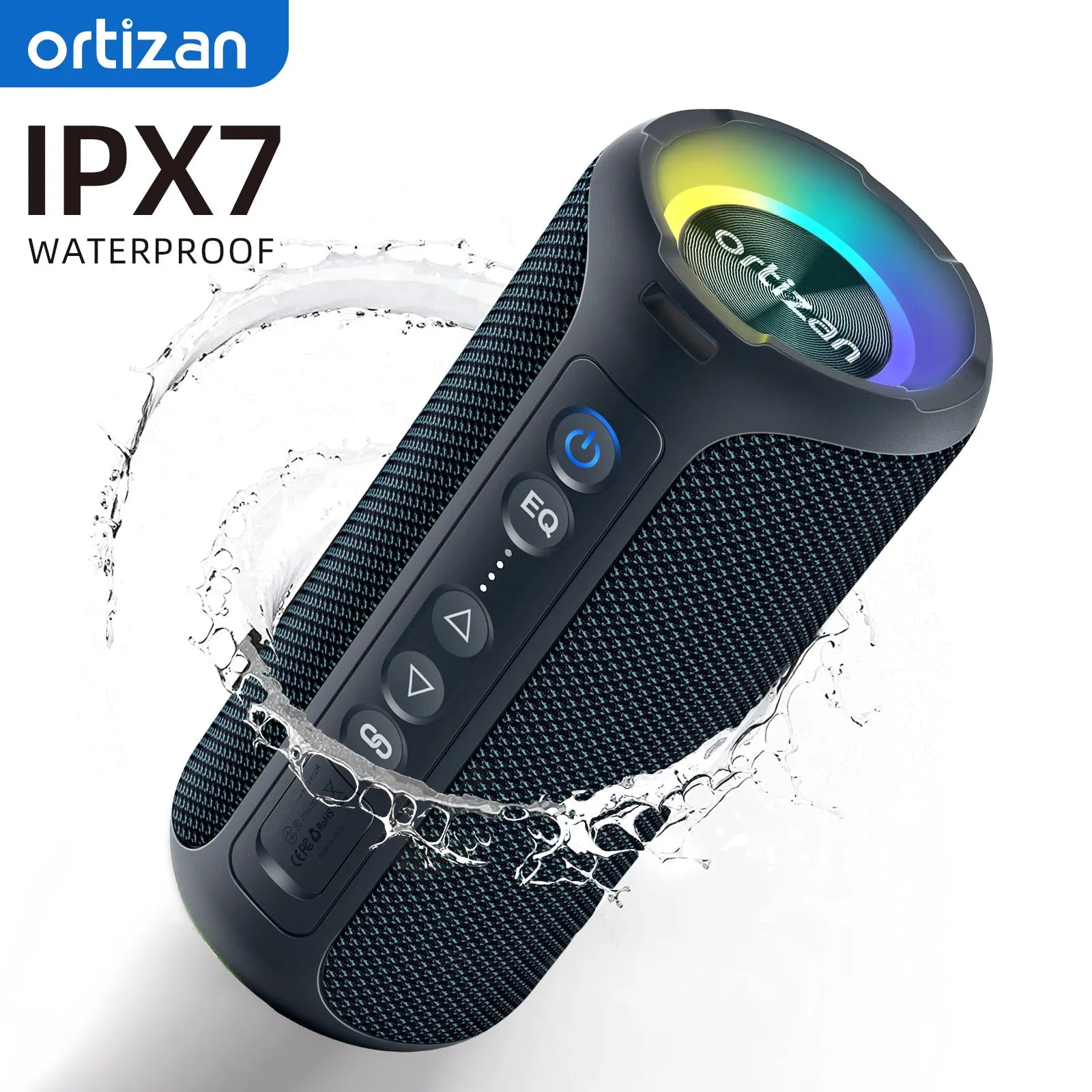 SmartHomePaws Portable Bluetooth Speaker IPX7 Waterproof - Wireless LED Light Speaker.