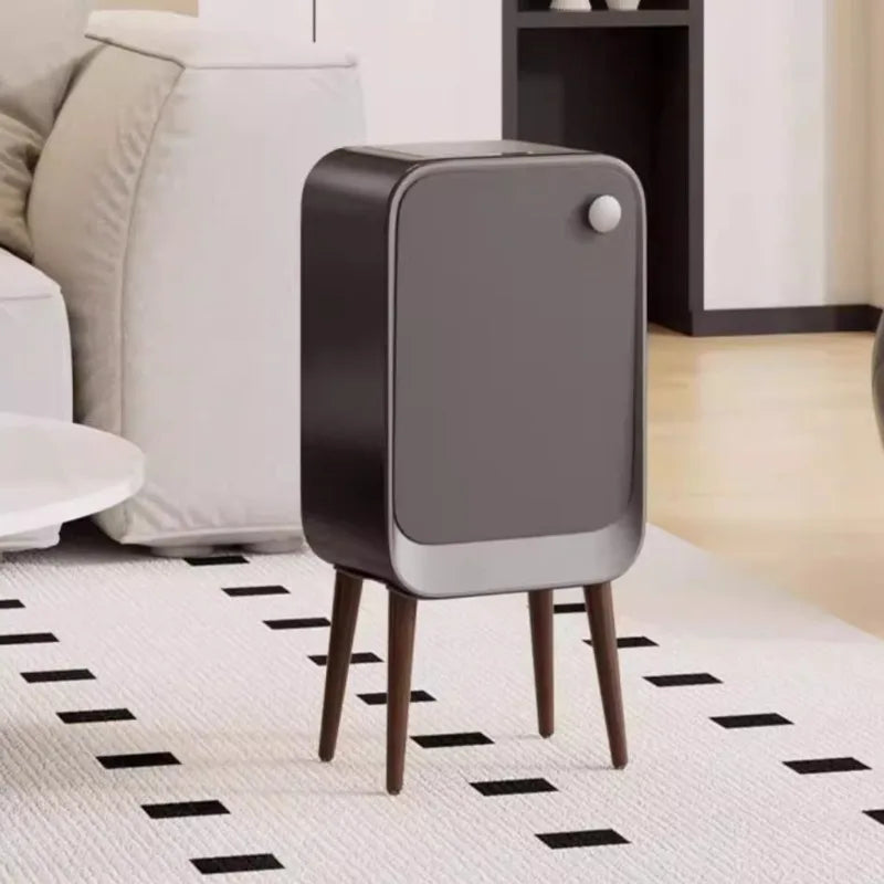 Smart Sensor Trash Can with Tall Foot Design, Large Capacity Covered Paper Bucket, Stylish Waste Bin for Living Room