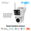 Moes Tuya Smart WiFi Outdoor Security Camera 8MP Dual Screen 2.4G/5G IP65 Waterproof Motion Detection Auto Track Two-Way Audio