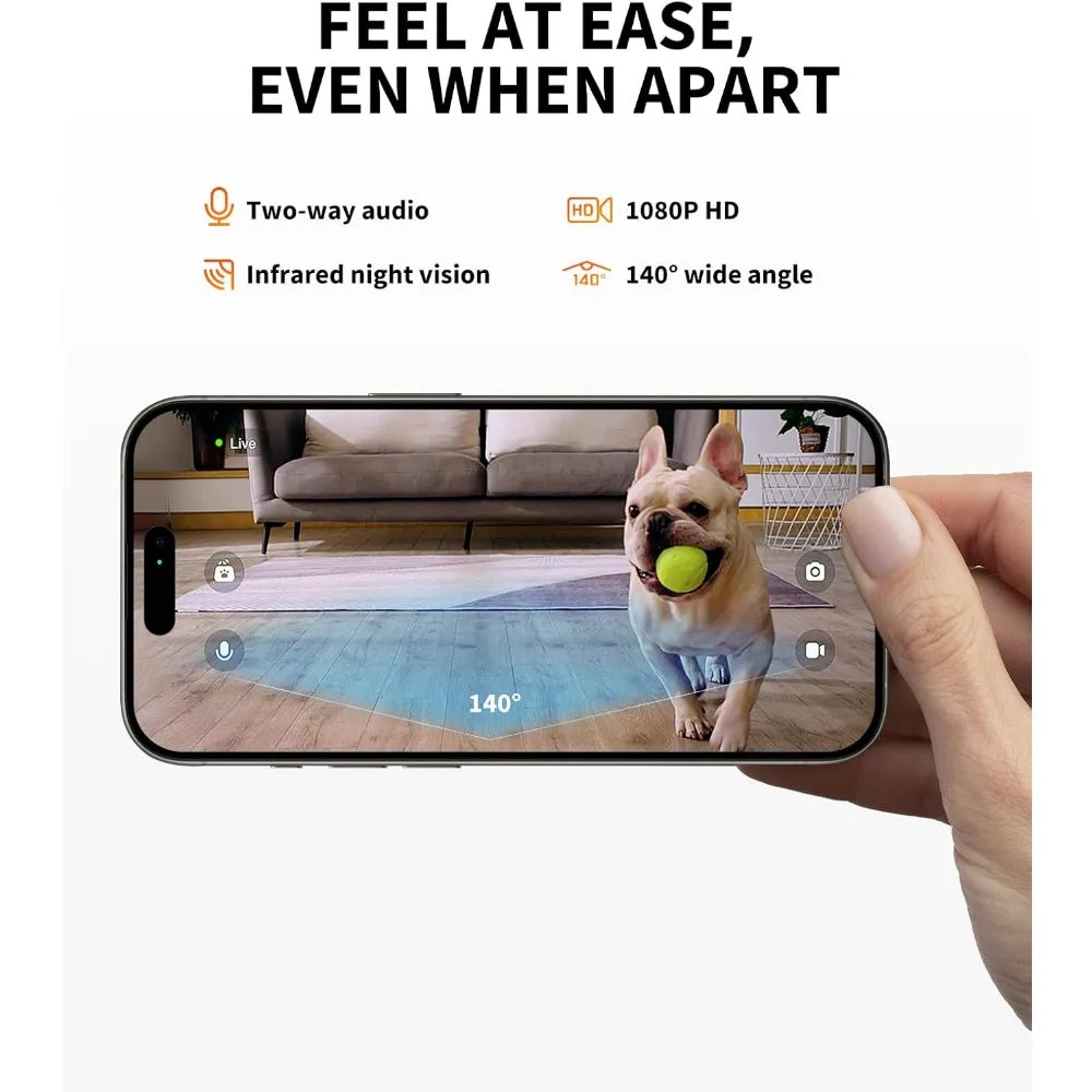 Smart WiFi Pet Feeder with Camera — 1080P Night Vision, App Controlled Auto Food Dispenser for Cats & Dogs