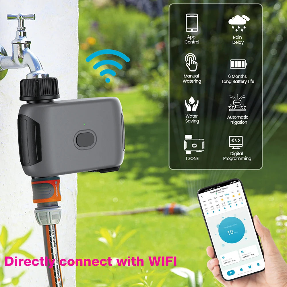 Smart Irrigation Timer WiFi Garden Watering Device Sprinkler Timer Water Valve Automatic Irrigation Controller Timed Irrigation