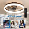 Modern smart ceiling fan LED DC black ceiling fan with light Bedroom Living Room Decorative Silent ventilateur de chambre light