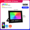 Outdoor RGBCW Smart Floodlight has 16 million colors Adjustable color temperature WIFI and wireless connectivity for patio