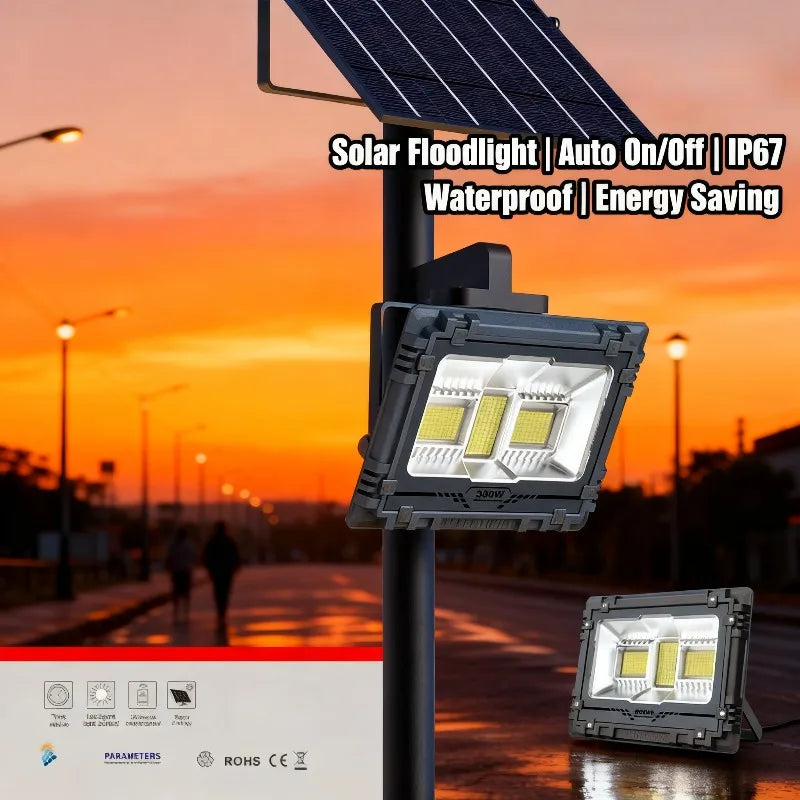 Solar Flood Light Outdoor Garden LED Solar Light Super Bright Strong Light Intelligent Waterproof Intelligent Lighting