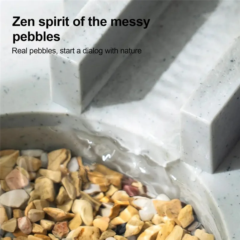 ABUN-Mini Fish Tank Aquarium Starterkits Mute Water Flow Filter Mini Landscape Fish Tank Office Desktop Decoration