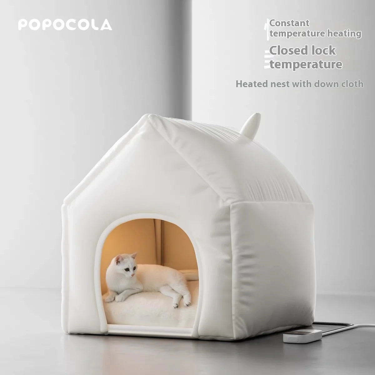 Autumn Winter New Smart Dog Cat Heated Bed Solid Pattern Eco-Friendly Constant Temperature Winter Warm Enclosure Safe for Pets