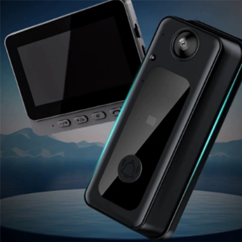 Smart Video Doorbell Camera Wireless, Indoor Surveillance Camera, Cat's Eye Camera, Anti-Theft Door Monitoring,3Inchm12k