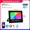 Outdoor RGBCW Smart Floodlight has 16 million colors Adjustable color temperature WIFI and wireless connectivity for patio