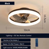 Modern smart ceiling fan LED DC black ceiling fan with light Bedroom Living Room Decorative Silent ventilateur de chambre light