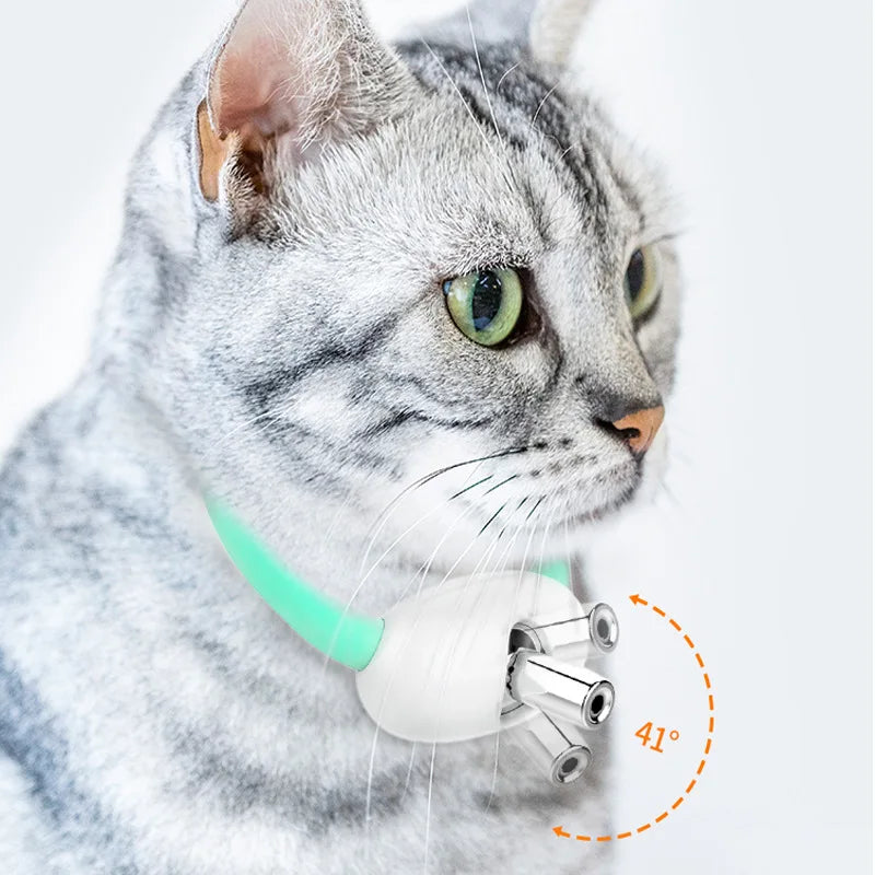 Smart Cat Toy LED Laser Teasing USB Rechargeable Adjustable Magic Collar Kitten Playing Cat Toy Interactive Training Accessories
