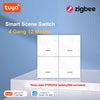 Tuya Zigbee Smart Scene Switch 12 Scenes 4 Gang Wireless Switch Push Button Controller Smart Home Automation Scenario Switch