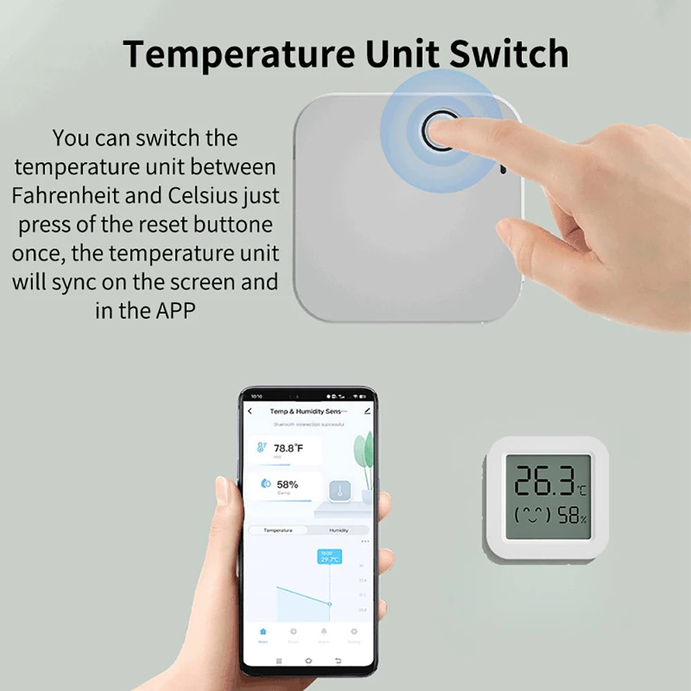 Wireless Temp Humidity Sensor Real Time Monitor Smart WiFi Thermometer Hygrometer Sensor Intuitive Comfort Indicator for Home
