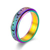 Smart Home Paws Stainless Steel Moon & Star Spinner Ring image 11