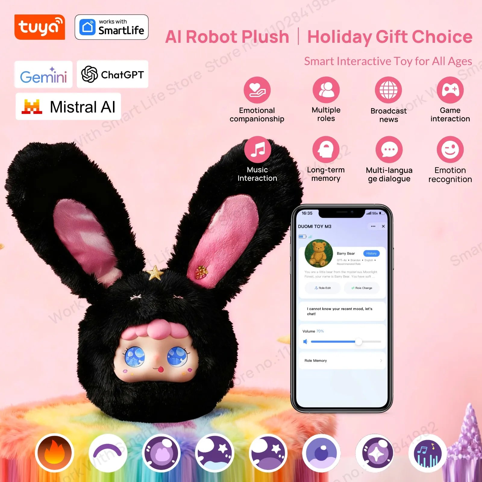 AI Smart Robot Pet Companion| Touch Interactive Toy with Tuya APP|Voice Control & Emotion Recognition|Perfect Gift for All Ages