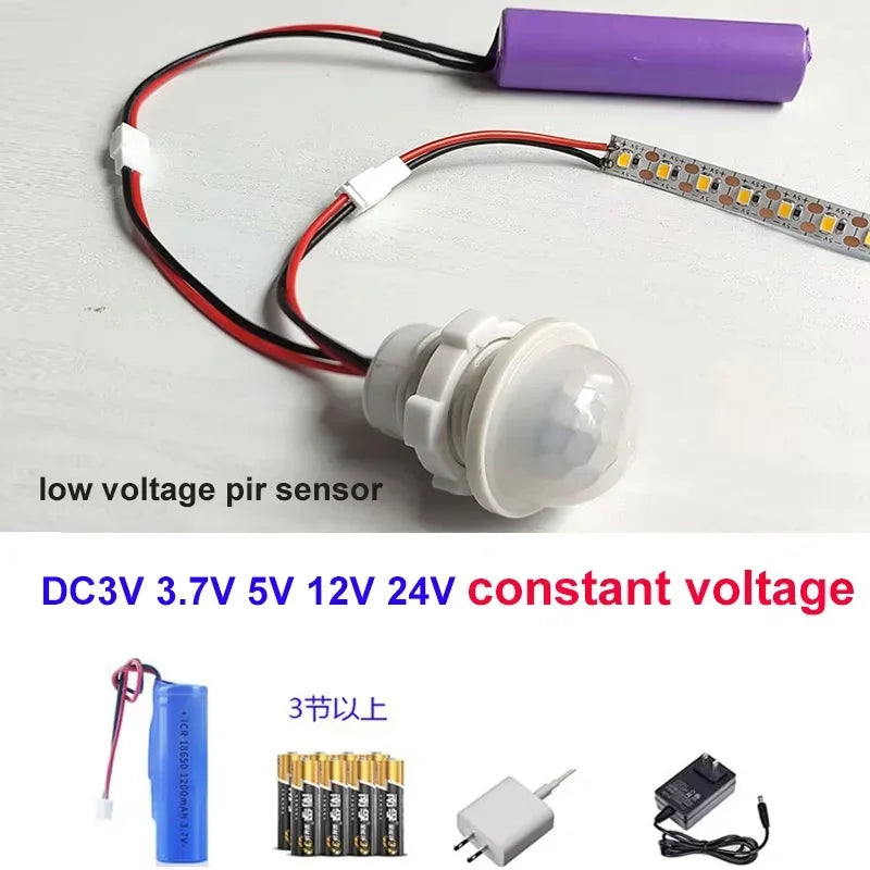 Smart Home Motion Sensor Switch, 5V/12V/24V Auto ON/OFF IR Detector for LED Strip Lights, Cabinet, Stairs, Closet