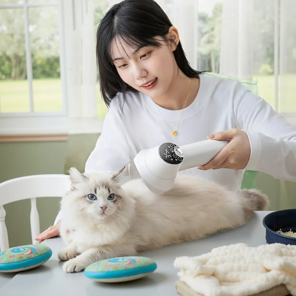 Smart Pet Heating Hair Dryer Integrated Dog Dryer Cat Hair Blow and Comb 2in1 Puppy Hair Dryer for Dogs Quick Drying