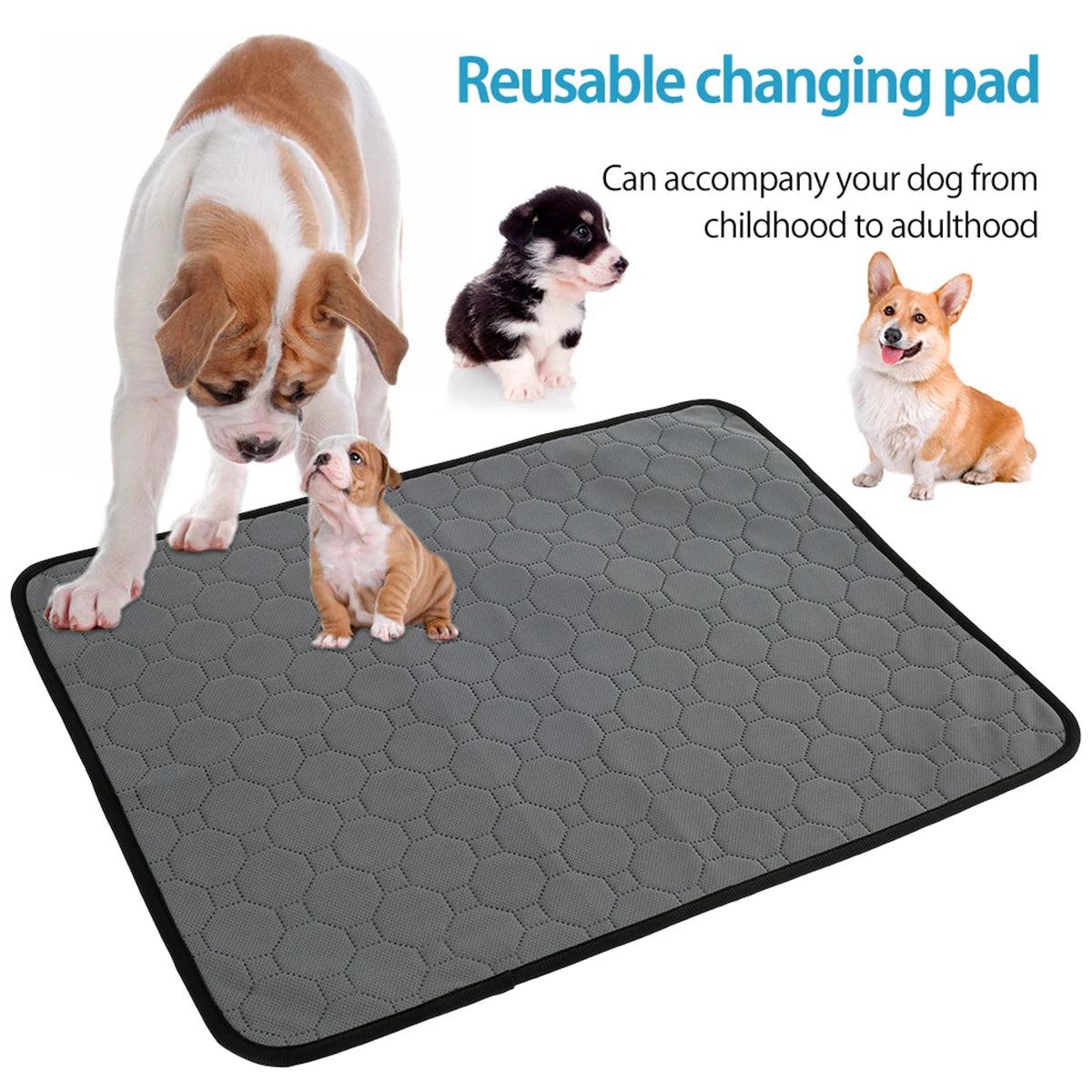Washable Dog Pee Pads Reusable Puppy Training Pad Waterproof Puppy Pads with Good Urine Absorption for Training Whelping