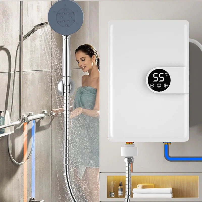 Smart Inverter Electric Water Heater Instant Water Heater Fast Heating Shower Instant Heating Water Heater LED Touch Controls