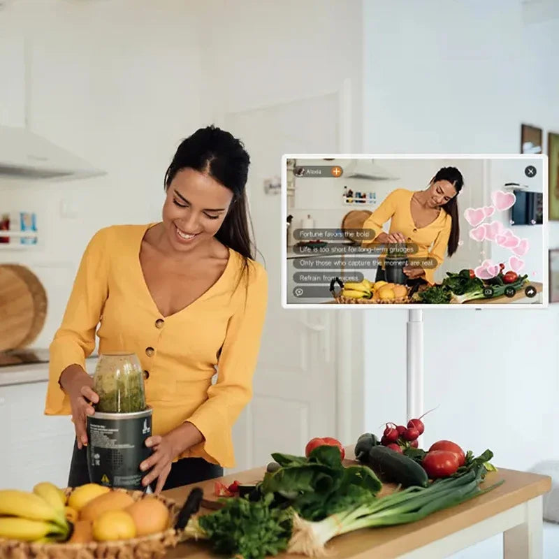 HONGNUO Smart Rotate Touch Screen 21.5 24 27 32 Inch Android All in One Digital Display IPS Movable Android 12  Smart TV