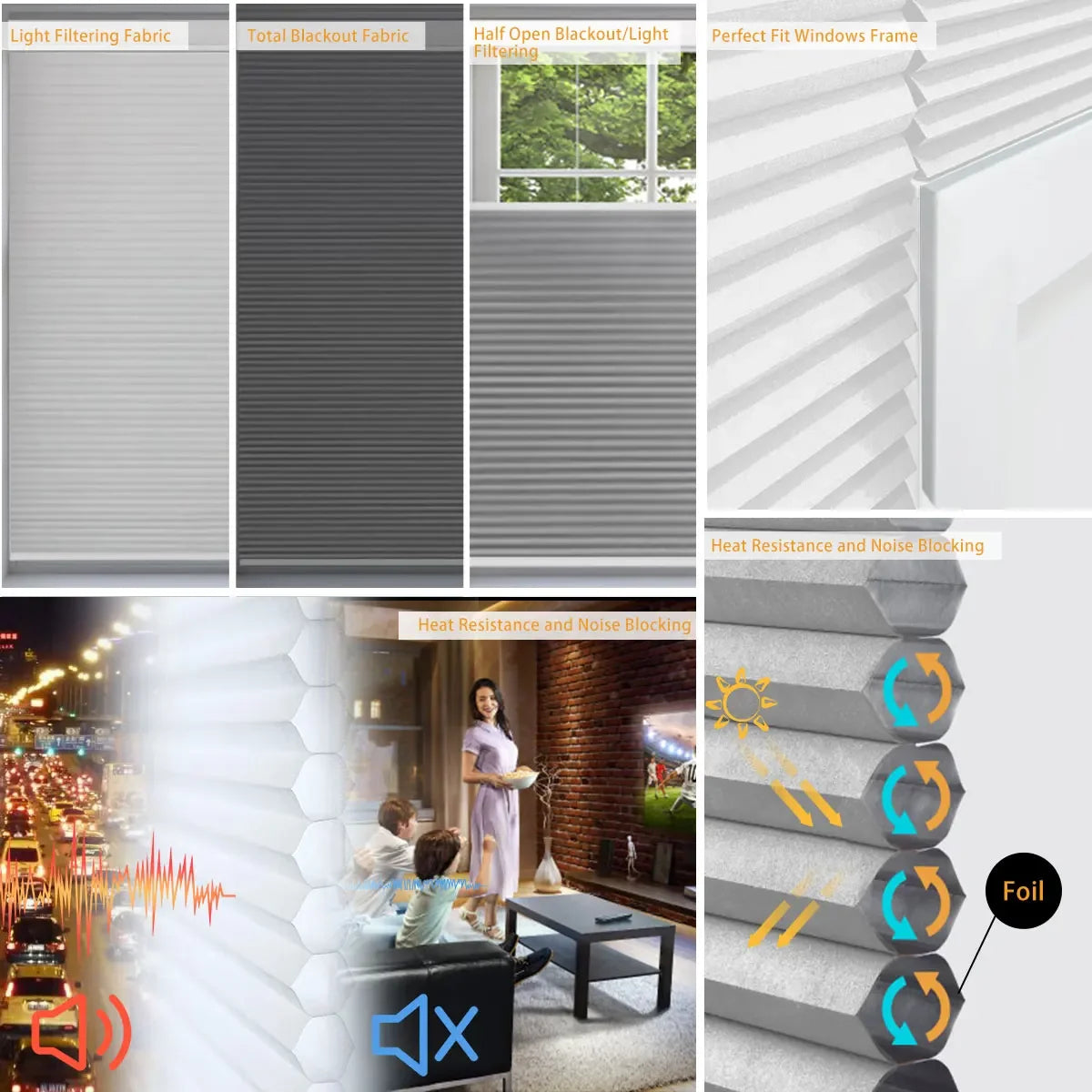 Smart Cellular Blinds Bottom Up Top Down Blackout Curtains Wired Battery Blinds UV Protection Privacy For Bedroom Living Room