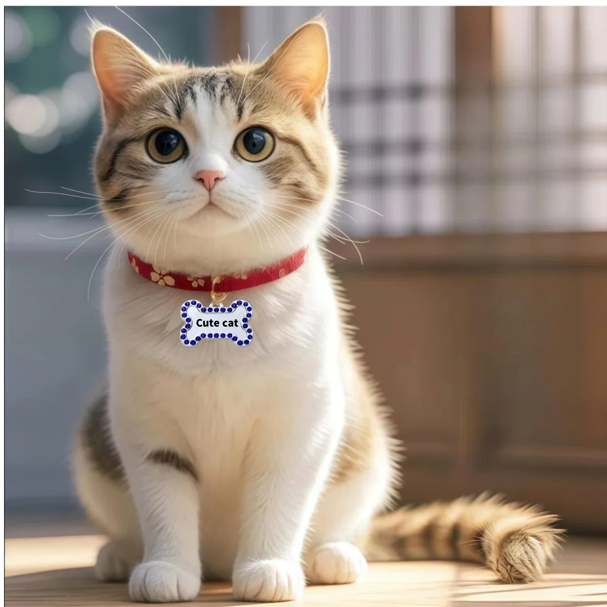 VIP Customizable Engraved Pets ID for Dog Cat Bronze Nameplate Tags Personalized  Number Dogs Collar ID Pendant