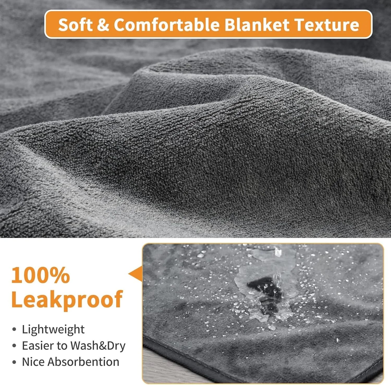 Washable Dog Pee Pads 77x107 2Pack Reusable Whelping Pads,Absorb Dog Mats Non-Slip Puppy Training Pads for Whelping, Potty, Trai