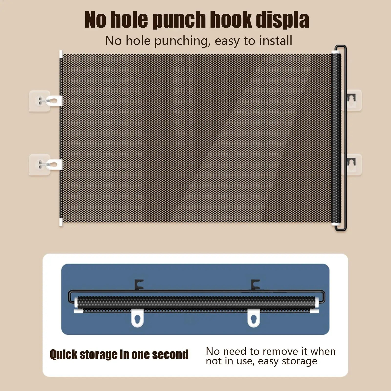 49 Inch Retractable Baby Gate Punch-free Pets Stair Gate Dog Cat Stair Door Fence Childproof Net No-Drill Mesh Safety Barrier