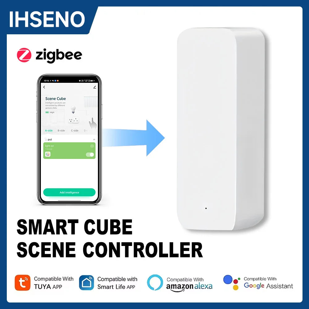 Tuya Zigbee Scene Controller 4 Tap Scenes Smart Scene Cube Home Assistant High Accuracy Ultimate Shortcut Key Linkage Smart Home