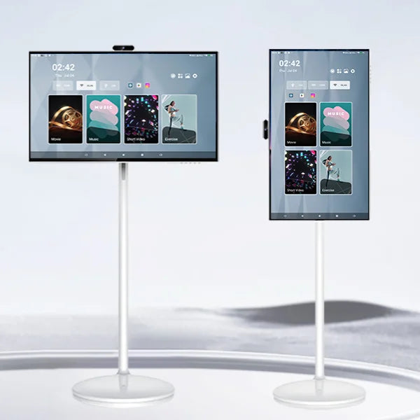 27 32 Inch Movable 128Gb Tablet Tv Smart Android 13 Charging Television On Wheels Built In Speaker Portable Tv Lcd Smart Tv